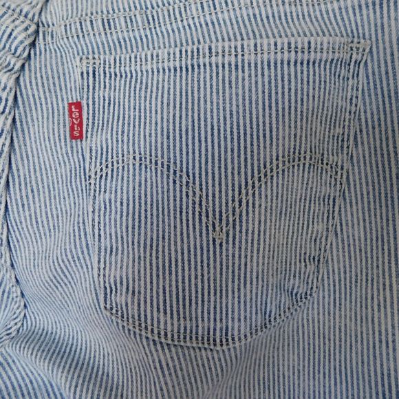 Levi's 710 Jeans Size 27 Super Skinny White Blue Stripe Stretch Pants 5 Pocket - Picture 9 of 10
